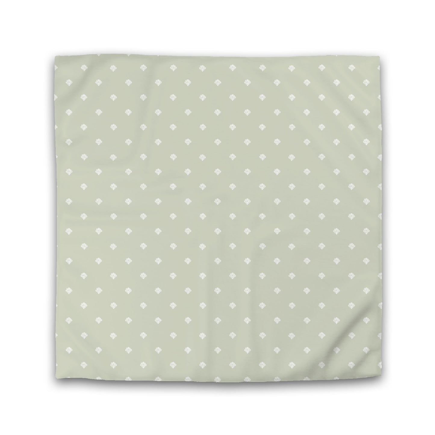 Pale Green Cotton Sateen Duvet Cover, Off-white Hand-painted Swizzle Motif Print | CSDU-1241-172