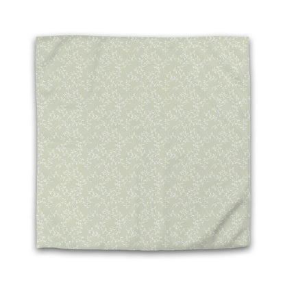 Pale Green Cotton Sateen Duvet Cover, Off-white Hand-painted Vine Print | CSDU-1241-182