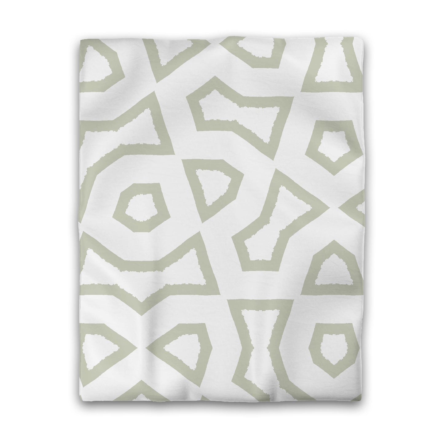 Off-white Cotton Sateen Duvet Cover, Bold Pale Green Graphic, CSDU-1241-391, Twin - 178 x 229 cm / 70 x 90 inches