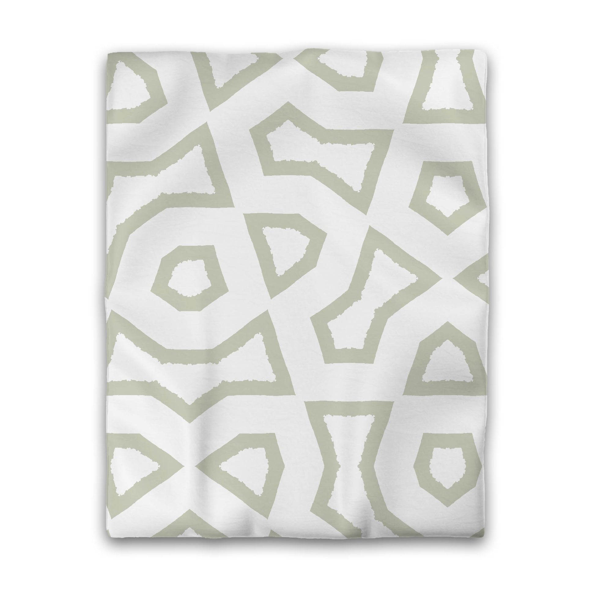 Off-white Cotton Sateen Duvet Cover, Bold Pale Green Graphic, CSDU-1241-391, Twin - 178 x 229 cm / 70 x 90 inches