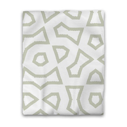 Off-white Cotton Sateen Duvet Cover, Bold Pale Green Graphic, CSDU-1241-391, Twin - 178 x 229 cm / 70 x 90 inches