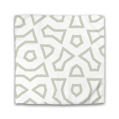 Off-white Cotton Sateen Duvet Cover, Bold Pale Green Graphic | CSDU-1241-391