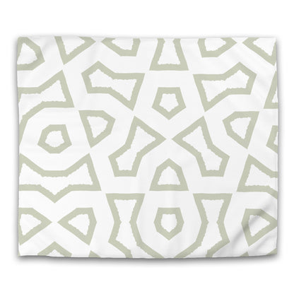 Off-white Cotton Sateen Duvet Cover, Bold Pale Green Graphic, CSDU-1241-391, King - 269 x  234 cm / 106 x 92 inches
