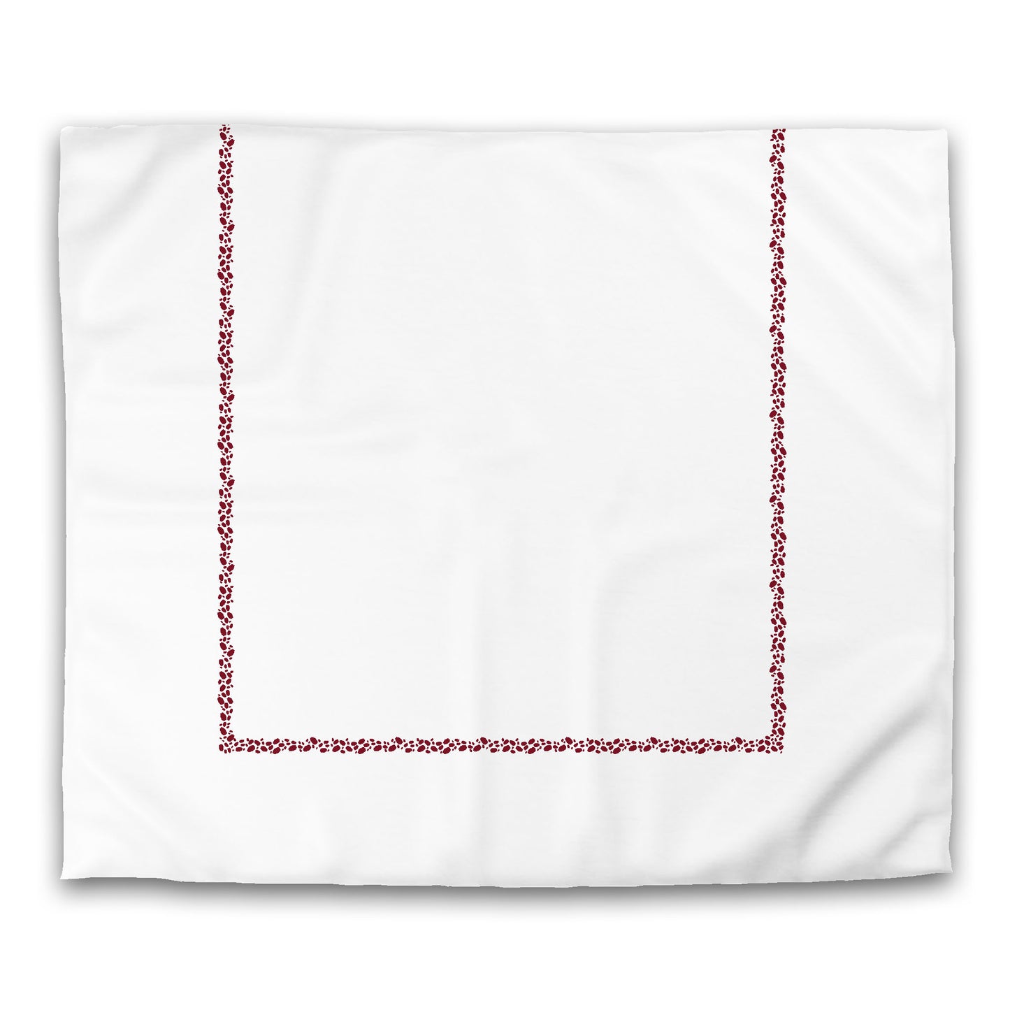 Off-White Cotton Sateen Duvet Cover, Burgundy Red Hand-painted Dab Motif Print, Classic Border, CSDU-1281-091, King - 269 x  234 cm / 106 x 92 inches