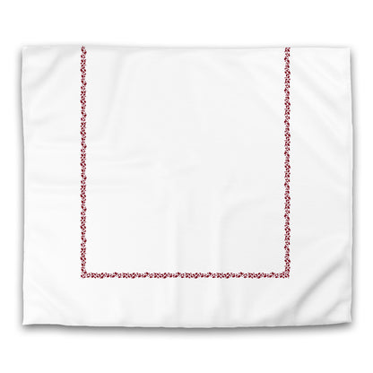 Off-White Cotton Sateen Duvet Cover, Burgundy Red Hand-painted Dab Motif Print, Classic Border, CSDU-1281-091, King - 269 x  234 cm / 106 x 92 inches