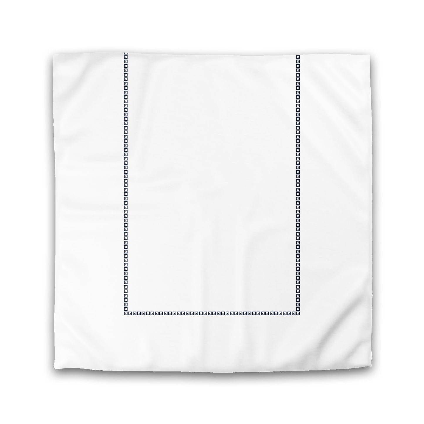 Off-White Cotton Sateen Duvet Cover, Burgundy Red Repeating Square Motif Print, Classic Border | CSDU-1281-121