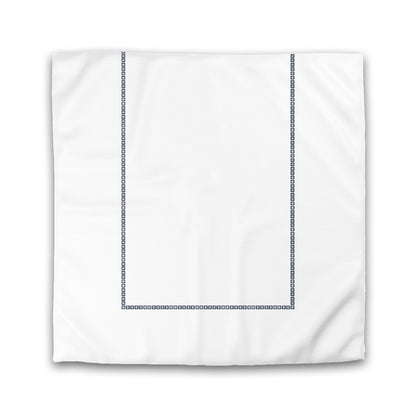 Off-White Cotton Sateen Duvet Cover, Burgundy Red Repeating Square Motif Print, Classic Border | CSDU-1281-121