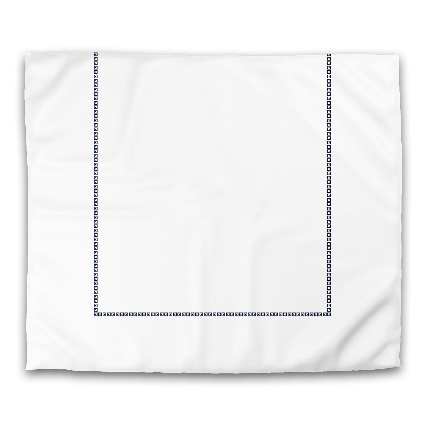 Off-White Cotton Sateen Duvet Cover, Burgundy Red Repeating Square Motif Print, Classic Border, CSDU-1281-121, King - 269 x  234 cm / 106 x 92 inches