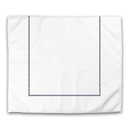 Off-White Cotton Sateen Duvet Cover, Burgundy Red Repeating Square Motif Print, Classic Border, CSDU-1281-121, King - 269 x  234 cm / 106 x 92 inches