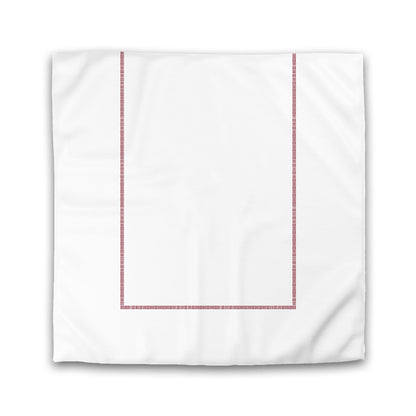 Off-White Cotton Sateen Duvet Cover, Burgundy Red Single Weave Motif Print, Classic Border | CSDU-1281-141