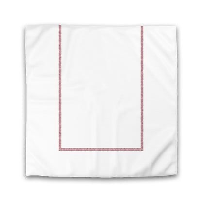 Off-White Cotton Sateen Duvet Cover, Burgundy Red Double Weave Motif Print, Classic Border | CSDU-1281-143