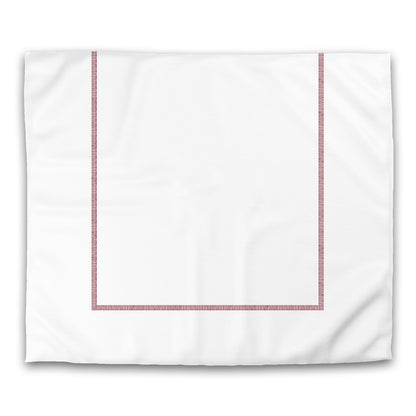Off-White Cotton Sateen Duvet Cover, Burgundy Red Double Weave Motif Print, Classic Border, CSDU-1281-143, King - 269 x  234 cm / 106 x 92 inches