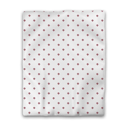 Off-White Cotton Sateen Duvet Cover, Burgundy Red Hand-painted Swizzle Motif Print, CSDU-1281-171, Twin - 178 x 229 cm / 70 x 90 inches