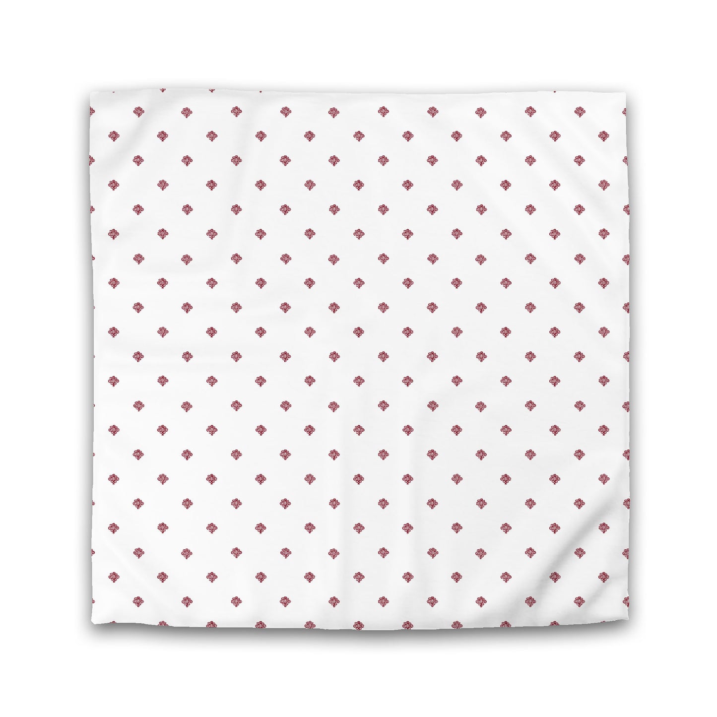 Off-White Cotton Sateen Duvet Cover, Burgundy Red Hand-painted Swizzle Motif Print | CSDU-1281-171