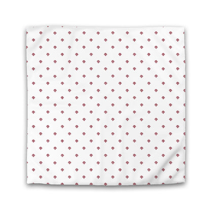 Off-White Cotton Sateen Duvet Cover, Burgundy Red Hand-painted Swizzle Motif Print | CSDU-1281-171