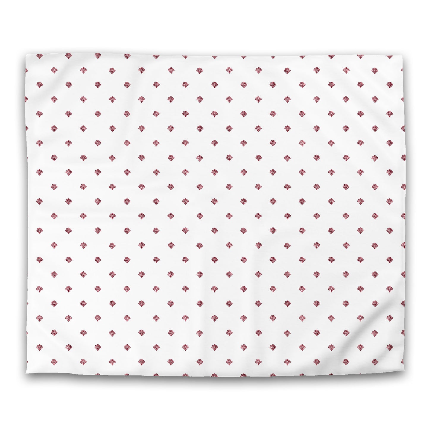 Off-White Cotton Sateen Duvet Cover, Burgundy Red Hand-painted Swizzle Motif Print, CSDU-1281-171, King - 269 x  234 cm / 106 x 92 inches