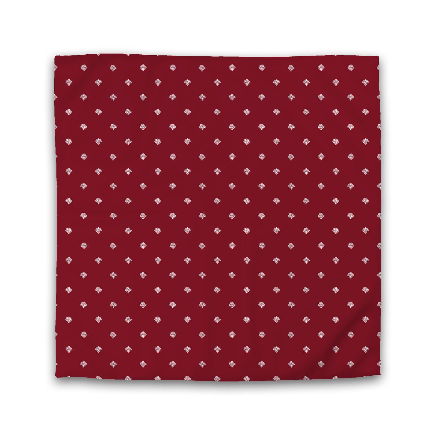Burgundy Red Cotton Sateen Duvet Cover, Off-White Hand-painted Swizzle Motif Print | CSDU-1281-172