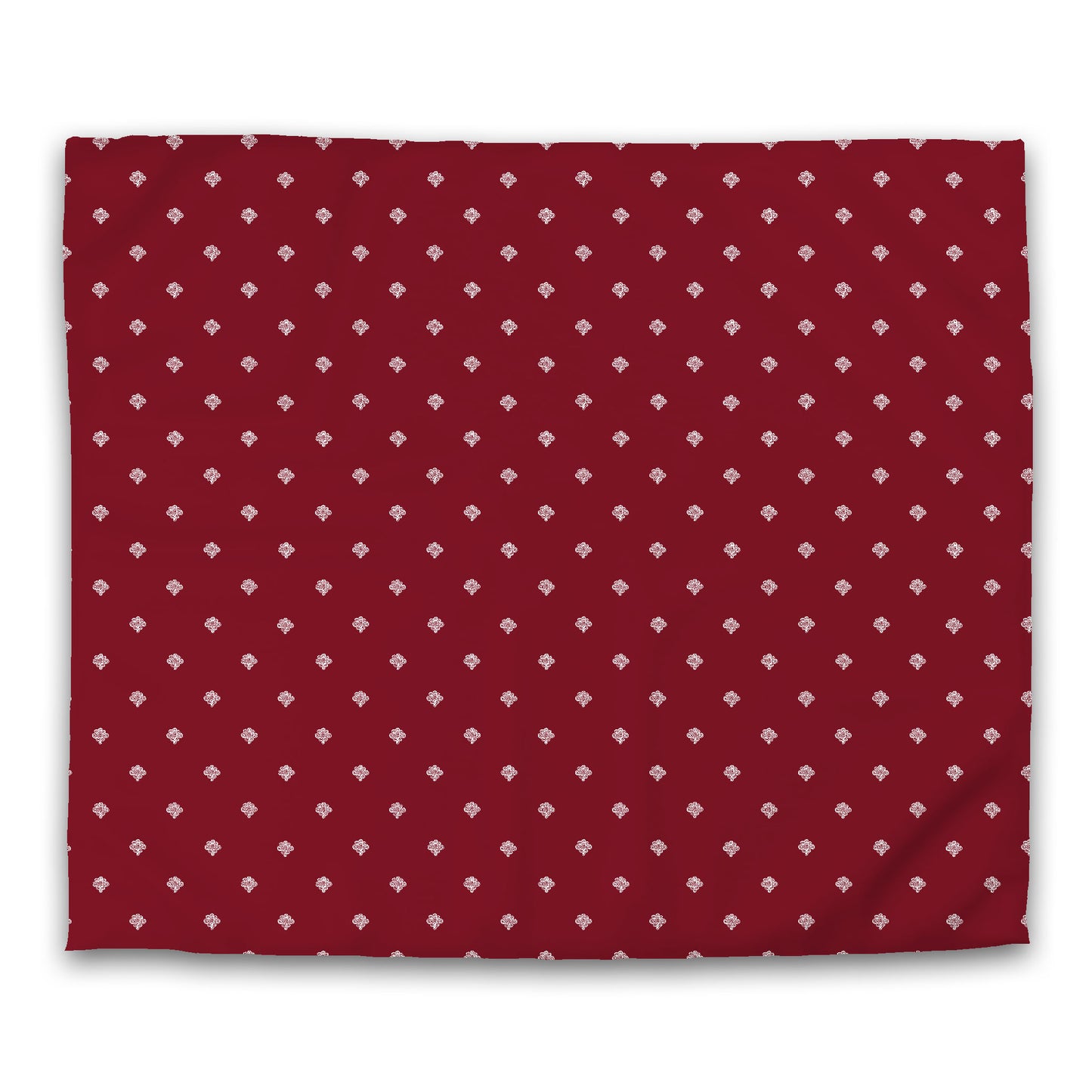 Burgundy Red Cotton Sateen Duvet Cover, Off-White Hand-painted Swizzle Motif Print, CSDU-1281-172, King - 269 x  234 cm / 106 x 92 inches
