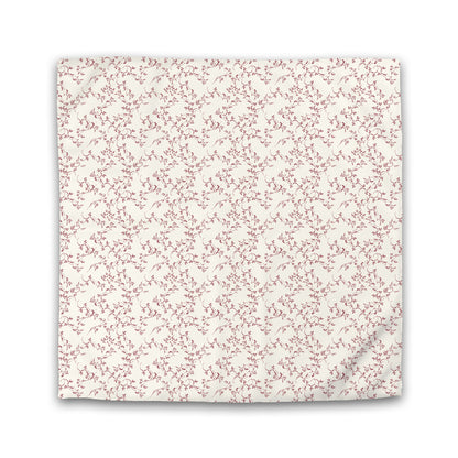 Off-White Cotton Sateen Duvet Cover, Burgundy Red Hand-painted Vine Print | CSDU-1281-181