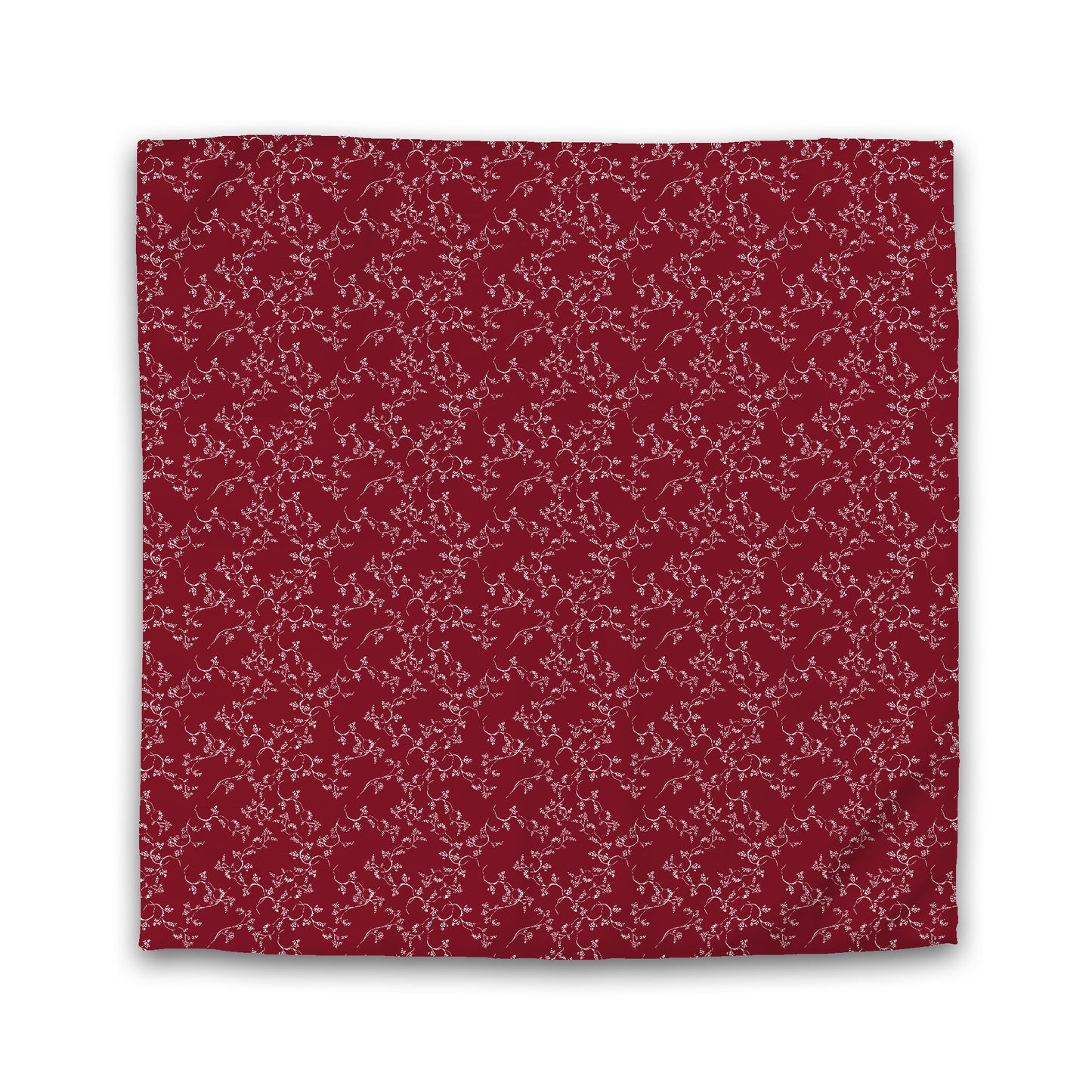 Burgundy Red Cotton Sateen Duvet Cover, Off-White Hand-painted Vine Print | CSDU-1281-182