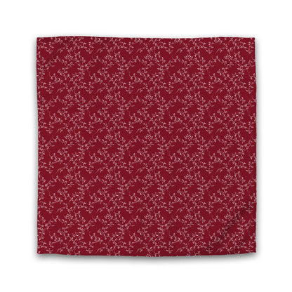 Burgundy Red Cotton Sateen Duvet Cover, Off-White Hand-painted Vine Print | CSDU-1281-182