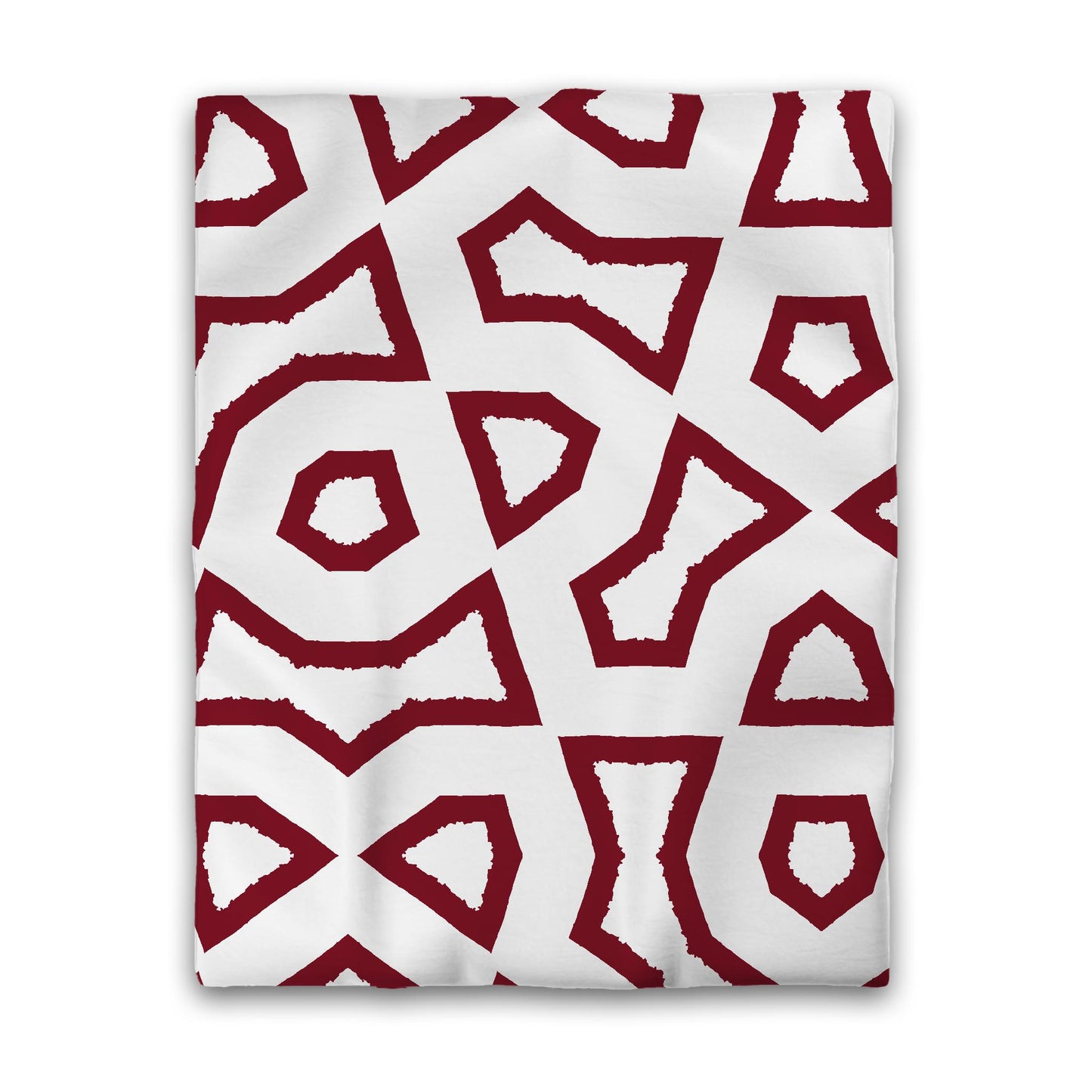 Off-White Cotton Sateen Duvet Cover, Bold Burgundy Red Graphic, CSDU-1281-391, Twin - 178 x 229 cm / 70 x 90 inches
