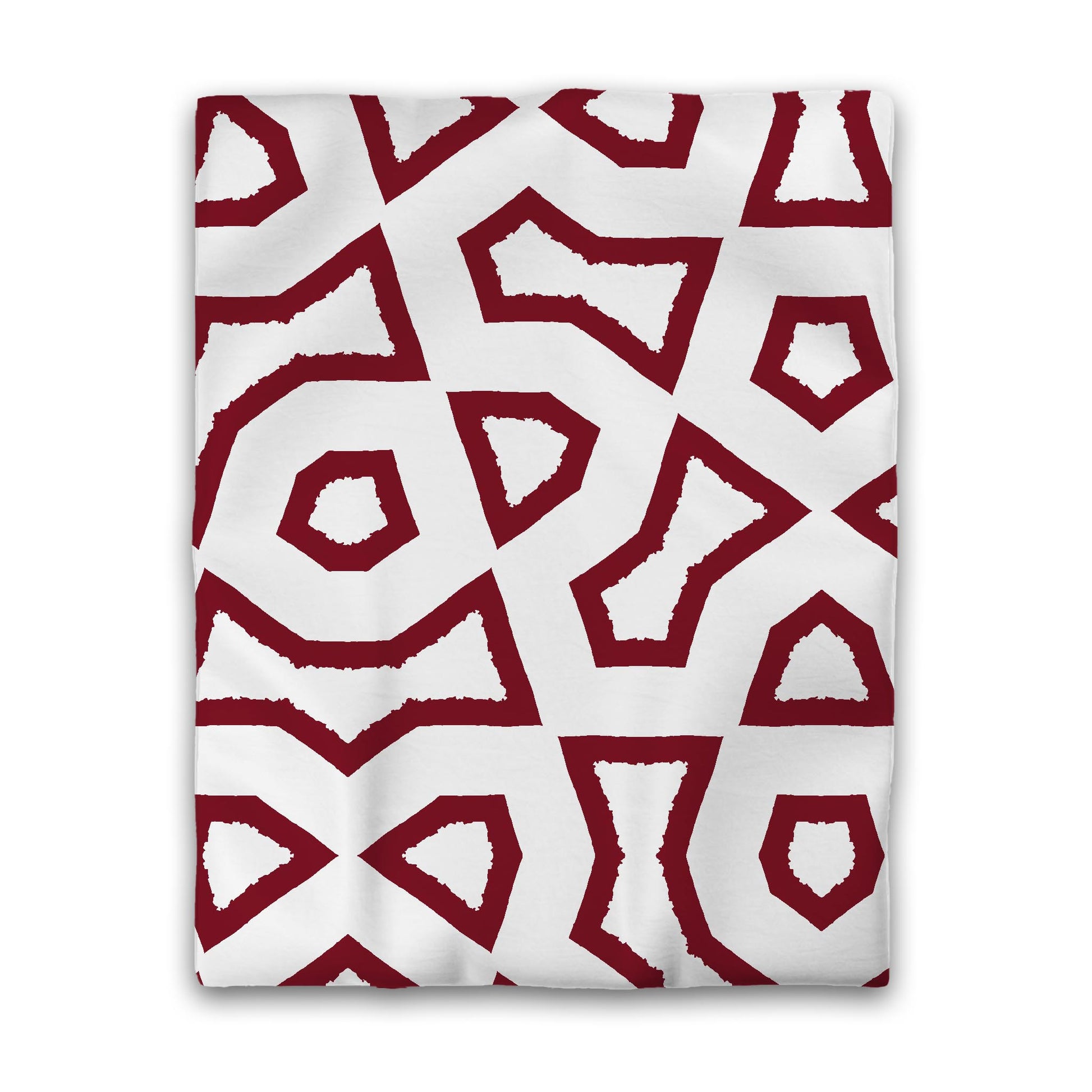 Off-White Cotton Sateen Duvet Cover, Bold Burgundy Red Graphic, CSDU-1281-391, Twin - 178 x 229 cm / 70 x 90 inches