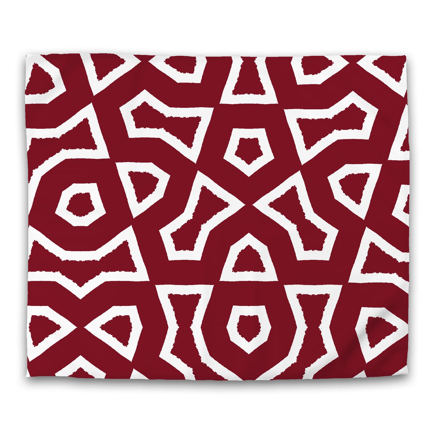 Burgundy Red Cotton Sateen Duvet Cover, Bold Off-White Graphic, CSDU-1281-392, King - 269 x  234 cm / 106 x 92 inches