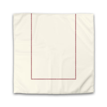 Pale Cream Cotton Sateen Duvet Cover, Burgundy Red Single Weave Motif Print, Classic Border | CSDU-1283-141
