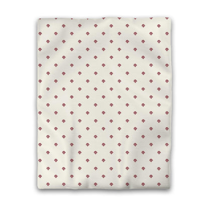 Pale Cream Cotton Sateen Duvet Cover, Burgundy Red Hand-painted Swizzle Motif Print, CSDU-1283-171, Twin - 178 x 229 cm / 70 x 90 inches