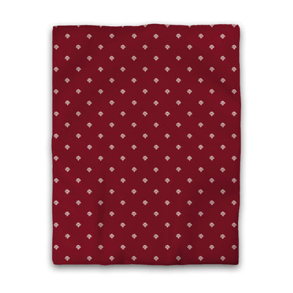 Burgundy Red Cotton Sateen Duvet Cover, Pale Cream Hand-painted Swizzle Motif Print, CSDU-1283-172, Twin - 178 x 229 cm / 70 x 90 inches