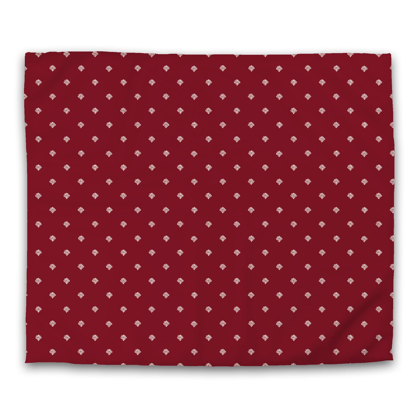 Burgundy Red Cotton Sateen Duvet Cover, Pale Cream Hand-painted Swizzle Motif Print, CSDU-1283-172, King - 269 x  234 cm / 106 x 92 inches