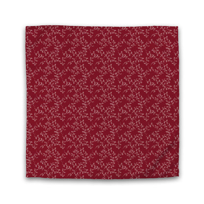 Burgundy Red Cotton Sateen Duvet Cover, Pale Cream Hand-painted Vine Print | CSDU-1283-182