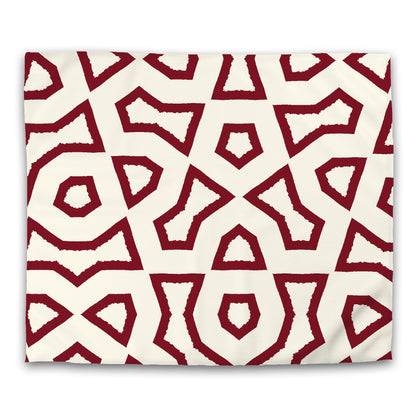 Pale Cream Cotton Sateen Duvet Cover, Bold Burgundy Red Graphic, CSDU-1283-391, King - 269 x  234 cm / 106 x 92 inches