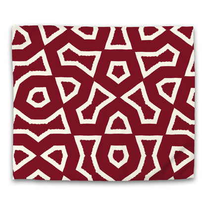 Burgundy Red Cotton Sateen Duvet Cover, Bold Pale Cream Graphic, CSDU-1283-392, King - 269 x  234 cm / 106 x 92 inches