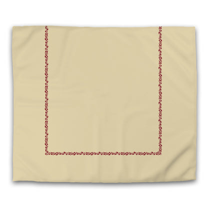 Desert Sand Cotton Sateen Duvet Cover, Burgundy Red Hand-painted Dab Motif Print, Classic Border, CSDU-1284-091, King - 269 x  234 cm / 106 x 92 inches