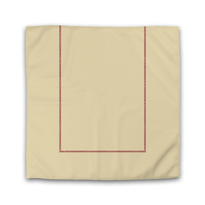 Tan Cotton Sateen Duvet Cover, Burgundy Red Single Weave Motif Print, Classic Border | CSDU-1284-141