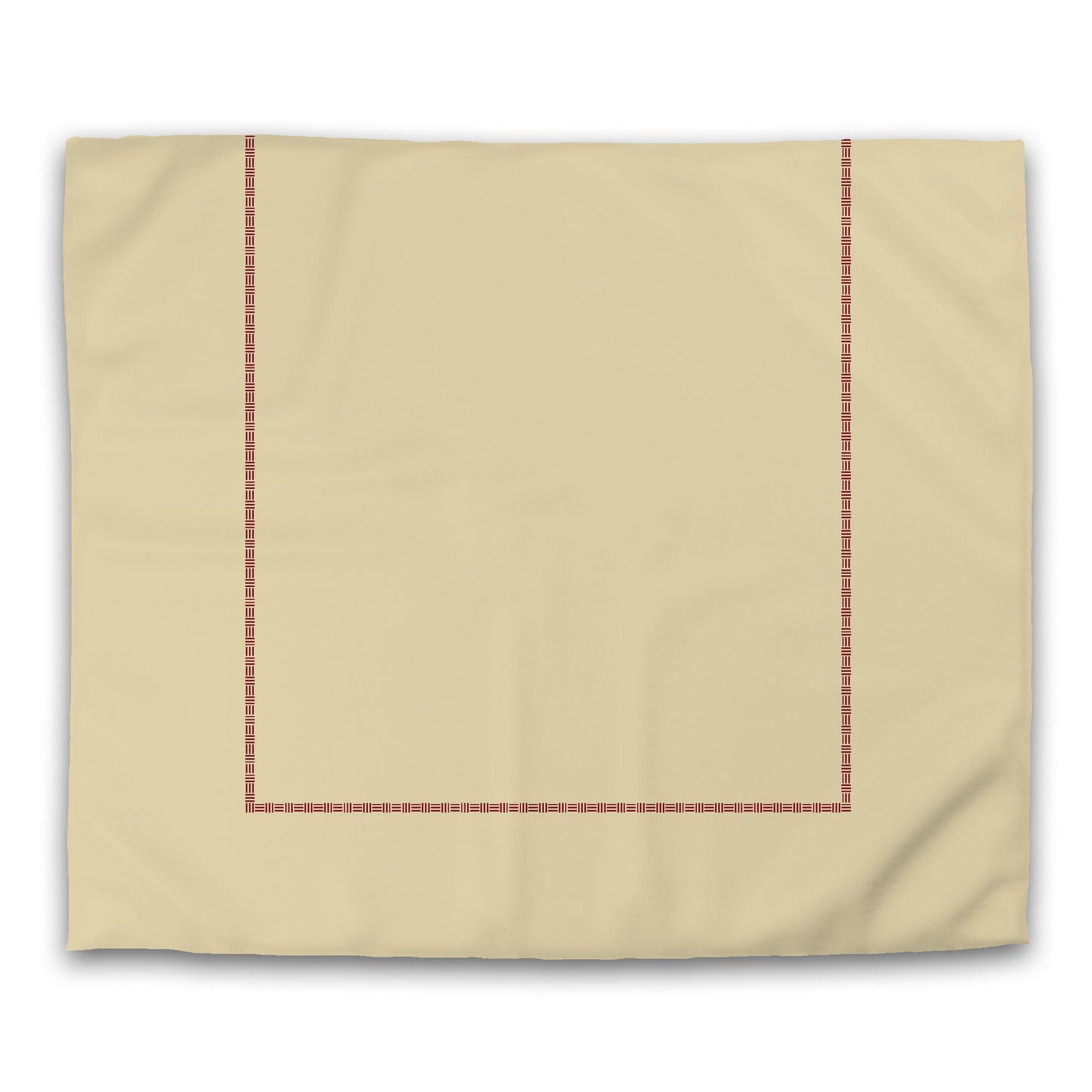 Desert Sand Cotton Sateen Duvet Cover, Burgundy Red Single Weave Motif Print, Classic Border, CSDU-1284-141, King - 269 x  234 cm / 106 x 92 inches
