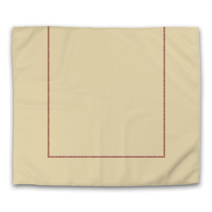 Desert Sand Cotton Sateen Duvet Cover, Burgundy Red Single Weave Motif Print, Classic Border, CSDU-1284-141, King - 269 x  234 cm / 106 x 92 inches