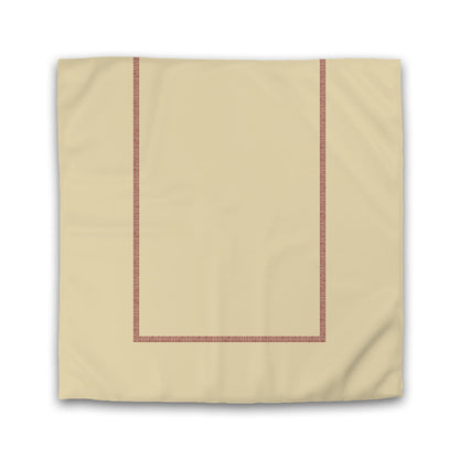 Tan Cotton Sateen Duvet Cover, Burgundy Red Double Weave Motif Print, Classic Border | CSDU-1284-143
