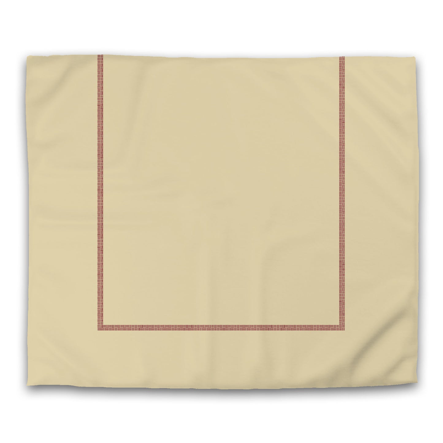 Desert Sand Cotton Sateen Duvet Cover, Burgundy Red Double Weave Motif Print, Classic Border, CSDU-1284-143, King - 269 x  234 cm / 106 x 92 inches