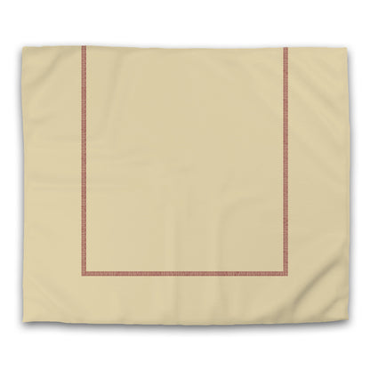 Desert Sand Cotton Sateen Duvet Cover, Burgundy Red Double Weave Motif Print, Classic Border, CSDU-1284-143, King - 269 x  234 cm / 106 x 92 inches