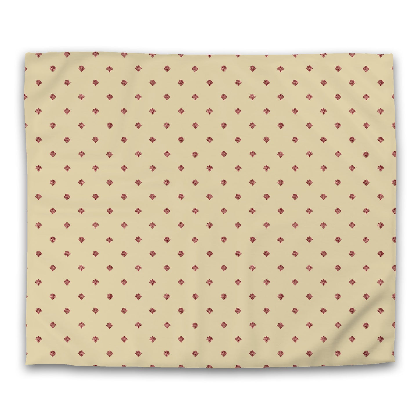 Desert Sand Cotton Sateen Duvet Cover, Burgundy Red Hand-painted Swizzle Motif Print, CSDU-1284-171, King - 269 x  234 cm / 106 x 92 inches