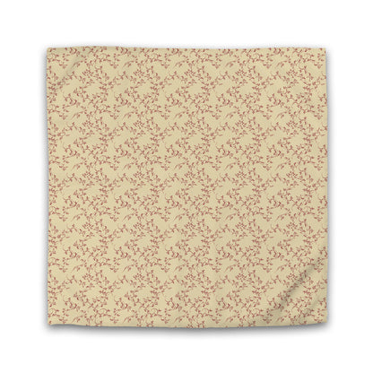 Tan Cotton Sateen Duvet Cover, Burgundy Red Hand-painted Vine Print | CSDU-1284-181