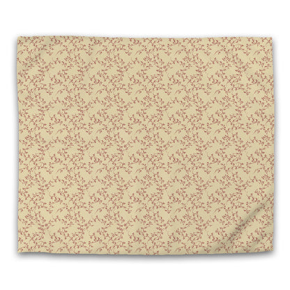 Desert Sand Cotton Sateen Duvet Cover, Burgundy Red Hand-painted Vine Print, CSDU-1284-181, King - 269 x  234 cm / 106 x 92 inches