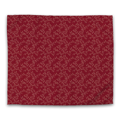 Burgundy Red Cotton Sateen Duvet Cover, Desert Sand Hand-painted Vine Print, CSDU-1284-182, King - 269 x  234 cm / 106 x 92 inches