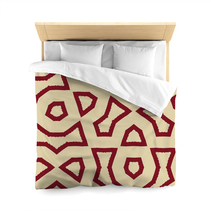 Desert Sand Cotton Sateen Duvet Cover, Bold Burgundy Red Graphic, CSDU-1284-391, Queen - 229 x 229 cm / 90 x 90 inches