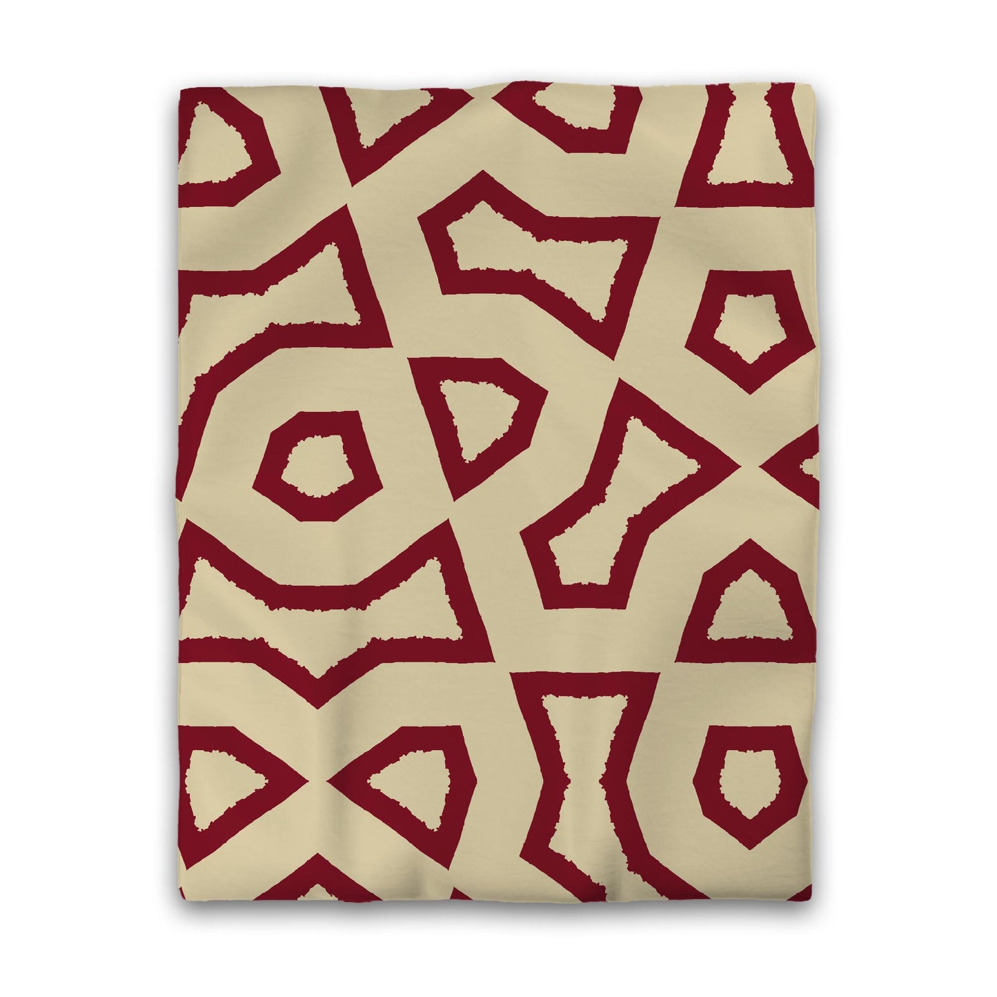 Desert Sand Cotton Sateen Duvet Cover, Bold Burgundy Red Graphic, CSDU-1284-391, Twin - 178 x 229 cm / 70 x 90 inches
