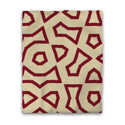 Desert Sand Cotton Sateen Duvet Cover, Bold Burgundy Red Graphic, CSDU-1284-391, Twin - 178 x 229 cm / 70 x 90 inches