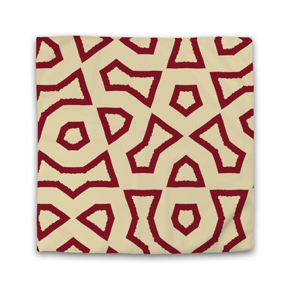 Tan Cotton Sateen Duvet Cover, Bold Burgundy Red Graphic | CSDU-1284-391